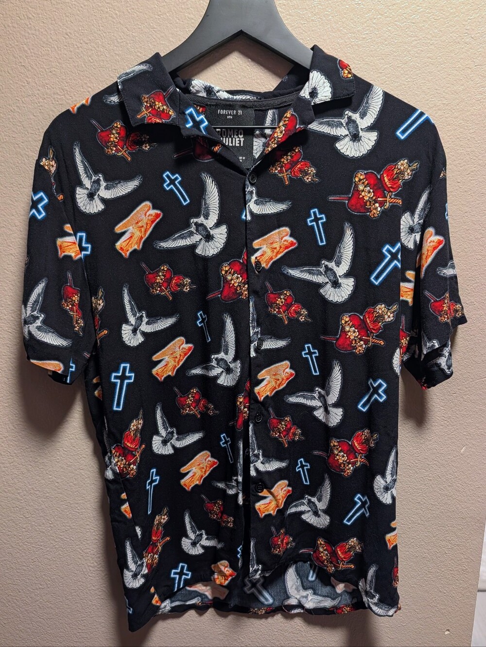 Romeo + Juliet Forever 21 Limited Edition Floral Hawaiian Shirt 90s Men Medium M